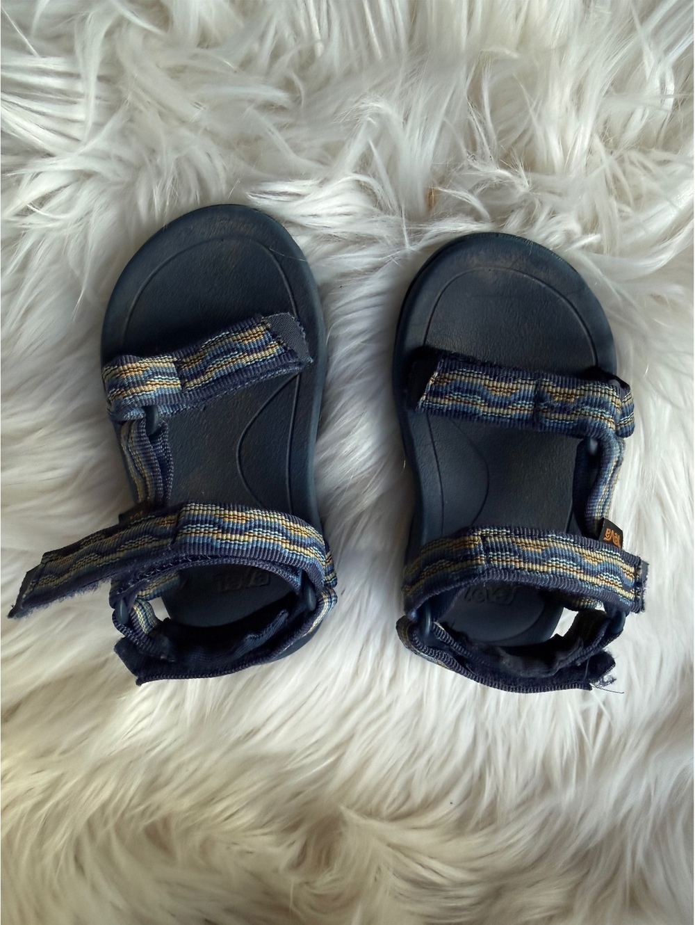 kid’s Teva Blue and Yellow Adjustable Strap Sandals Size 5 US